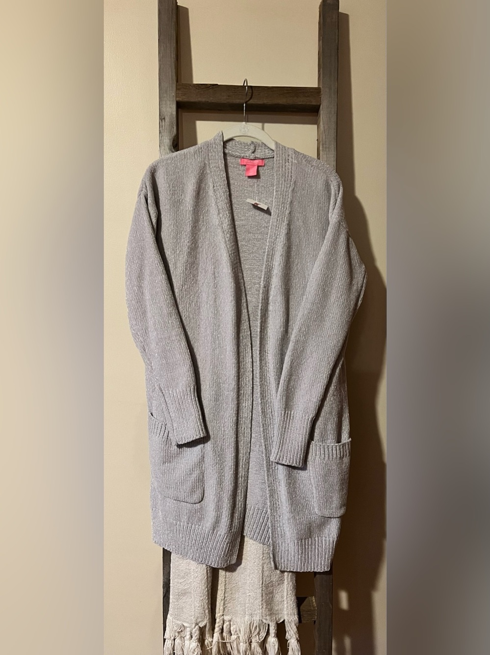Isaac Mizrahi Light Gray Open-Front Cardigan NWT size small